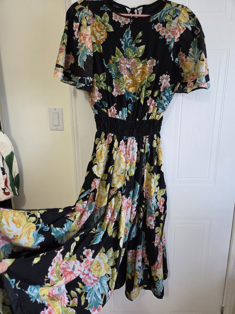 Vintage Rare Cotton Diane Freis Floral Dress Medium-Large